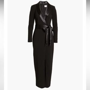 Long Sleeve Tuxedo Gown Eliza J
